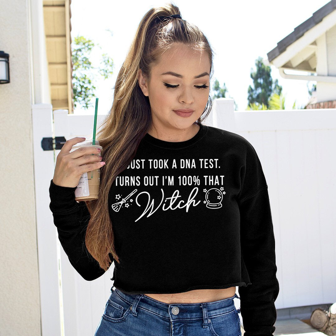 Athlosphere "100% That Witch" Cropped Sweatshirt